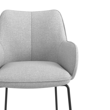 chaise visiteur gris structure pietement luge tissu accoudoirs rembourres 5