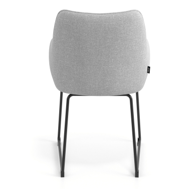 chaise visiteur gris structure pietement luge tissu accoudoirs rembourres 6