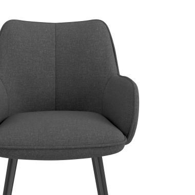 chaise visiteur noir anthracite 4 pattes tissu accoudoirs rembourres 5