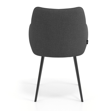 chaise visiteur noir anthracite 4 pattes tissu accoudoirs rembourres 6