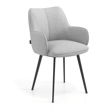 chaise visiteur noir gris 4 pattes tissu accoudoirs rembourres 1