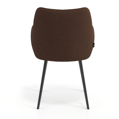chaise visiteur noir marron 4 pattes tissu accoudoirs rembourres 6