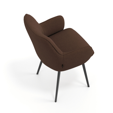 chaise visiteur noir marron 4 pattes tissu accoudoirs rembourres 7