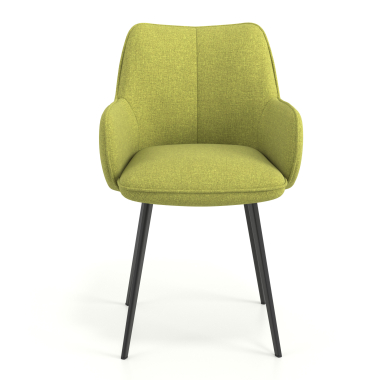 chaise visiteur noir vert 4 pattes tissu accoudoirs rembourres 4