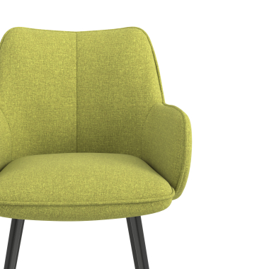 chaise visiteur noir vert 4 pattes tissu accoudoirs rembourres 5
