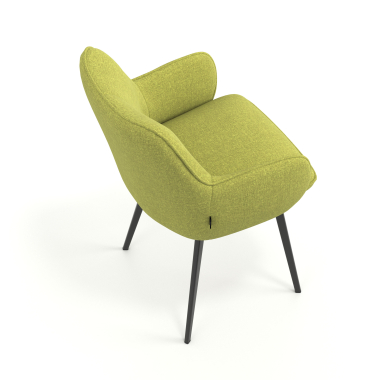 chaise visiteur noir vert 4 pattes tissu accoudoirs rembourres 7