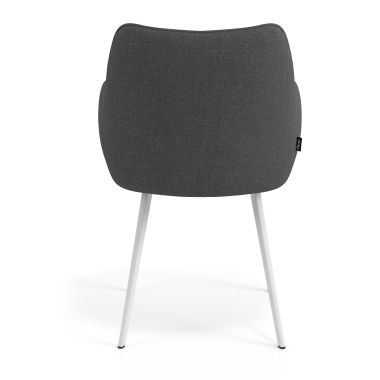 chaise visiteur blanc anthracite 4 pattes tissu accoudoirs rembourres 6