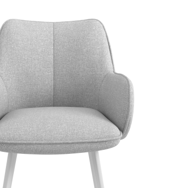 chaise visiteur blanc gris 4 pattes tissu accoudoirs rembourres 5