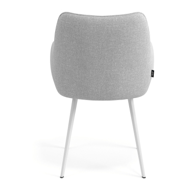 chaise visiteur blanc gris 4 pattes tissu accoudoirs rembourres 6