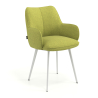 Chaise de réunion rembourrée Nora, base en aluminium