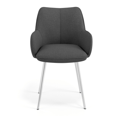chaise visiteur chromee anthracite 4 pattes tissu accoudoirs rembourres 4
