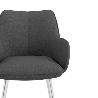 chaise visiteur chromee anthracite 4 pattes tissu accoudoirs rembourres 5