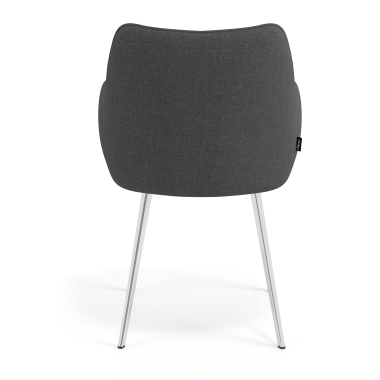 chaise visiteur chromee anthracite 4 pattes tissu accoudoirs rembourres 6