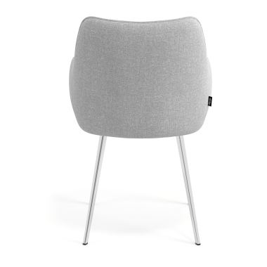 chaise visiteur chromee gris 4 pattes tissu accoudoirs rembourres 6