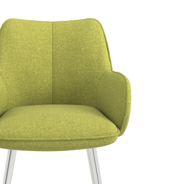 chaise visiteur chromee vert 4 pattes tissu accoudoirs rembourres 5