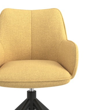 chaise de reunion noir jaune pivotante tissu accoudoirs rembourres 5