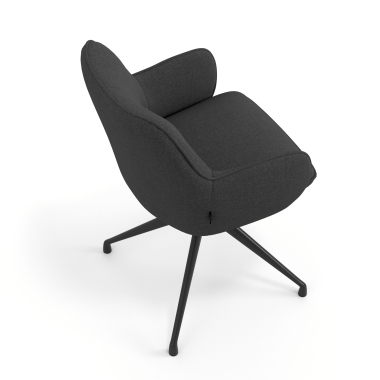 chaise de reunion noir anthracite pivotante tissu accoudoirs rembourres 7