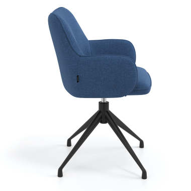 chaise de reunion noir bleu pivotante tissu accoudoirs rembourres 3