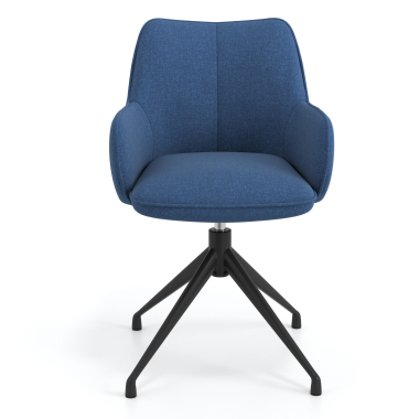 chaise de reunion noir bleu pivotante tissu accoudoirs rembourres 4