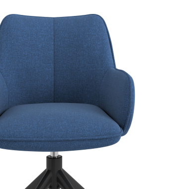 chaise de reunion noir bleu pivotante tissu accoudoirs rembourres 5