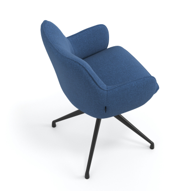 chaise de reunion noir bleu pivotante tissu accoudoirs rembourres 7