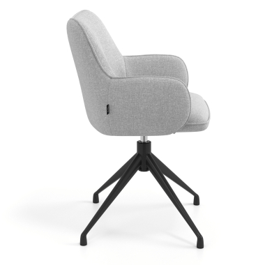 chaise de reunion gris pivotante tissu accoudoirs rembourres 3