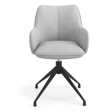 chaise de reunion gris pivotante tissu accoudoirs rembourres 4