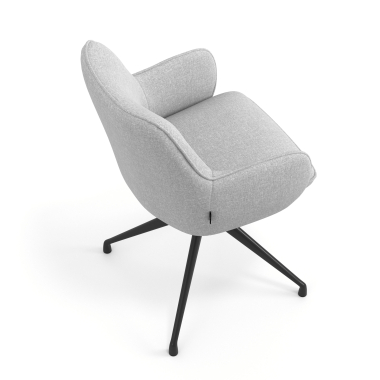 chaise de reunion gris pivotante tissu accoudoirs rembourres 7