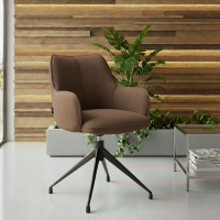Chaise de réunion rembourrée Nora, base en aluminium