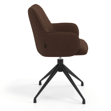 chaise de reunion noir marron pivotante tissu accoudoirs rembourres 3