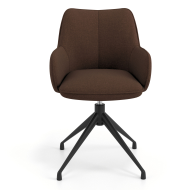 chaise de reunion noir marron pivotante tissu accoudoirs rembourres 4