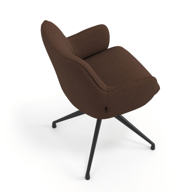 chaise de reunion noir marron pivotante tissu accoudoirs rembourres 7