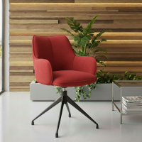 Chaise de réunion rembourrée Nora, base en aluminium