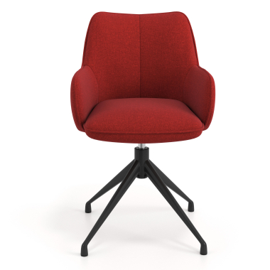 chaise de reunion noir rouge pivotante tissu accoudoirs rembourres 4