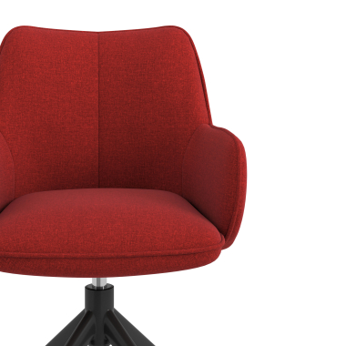 chaise de reunion noir rouge pivotante tissu accoudoirs rembourres 5