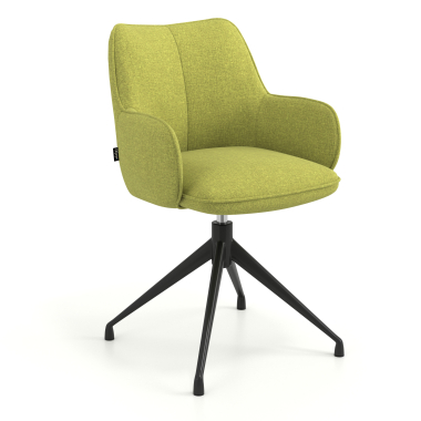 chaise de reunion noir vert pivotante tissu accoudoirs rembourres 1