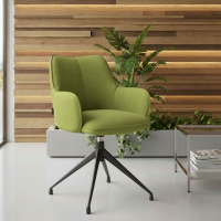 Chaise de réunion rembourrée Nora, base en aluminium