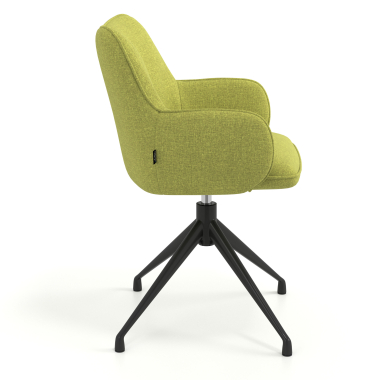 chaise de reunion noir vert pivotante tissu accoudoirs rembourres 3