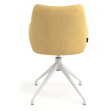 chaise de reunion blanc jaune pivotante tissu accoudoirs rembourres 6