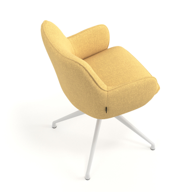 chaise de reunion blanc jaune pivotante tissu accoudoirs rembourres 7