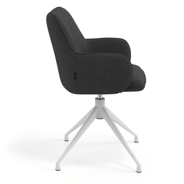 chaise de reunion blanc anthracite pivotante tissu accoudoirs rembourres 3