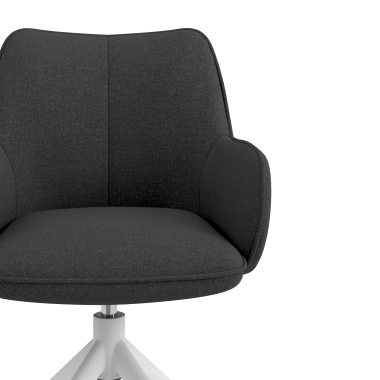 chaise de reunion blanc anthracite pivotante tissu accoudoirs rembourres 5