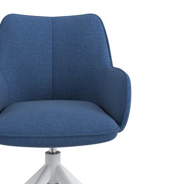 chaise de reunion blanc bleu pivotante tissu accoudoirs rembourres 5
