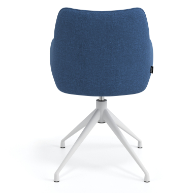 chaise de reunion blanc bleu pivotante tissu accoudoirs rembourres 6