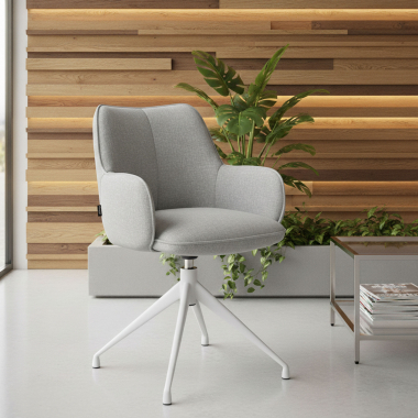 chaise de reunion blanc gris pivotante tissu accoudoirs rembourres 2
