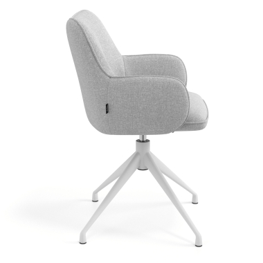 chaise de reunion blanc gris pivotante tissu accoudoirs rembourres 3