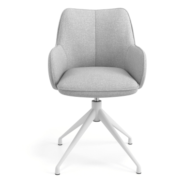 chaise de reunion blanc gris pivotante tissu accoudoirs rembourres 4