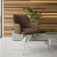 Chaise de réunion rembourrée Nora, base en aluminium