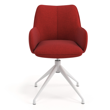 chaise de reunion blanc rouge pivotante tissu accoudoirs rembourres 4