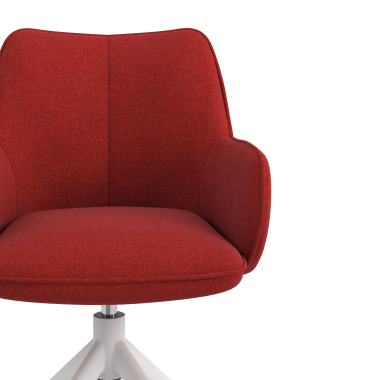 chaise de reunion blanc rouge pivotante tissu accoudoirs rembourres 5